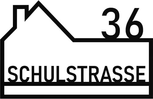 INDIGOS UG - Haustürschild Aluverbundplatte - Türschild Haus - 70 cm - Straßenschild mit Hausnummer - Wunschtext zum personalisieren - als Türschild für Familie, Freunde, Geschenk