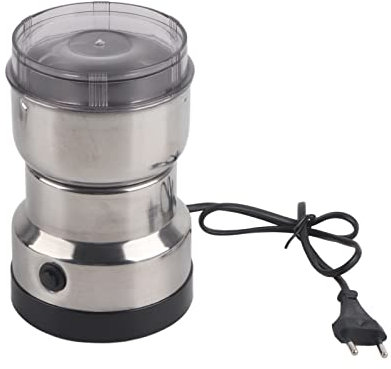 lyrlody Moulin à café électrique en acier inoxydable 220 V pour café fraîchement moulu, céréales, noix et plus encore