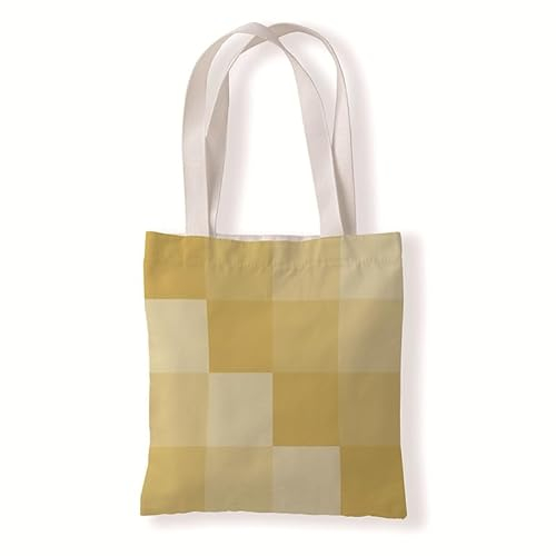 Jutebeutel Gelbe Geometrie Tote Bag Baumwolle und Hanf Stoffbeutel Große Kapazität Stofftasche Faltbar Jutetasche Langlebig Baumwolltasche Bedruckt Stoffbeutel zum Bemalen Waschbar 30x40cm/1 Pcs
