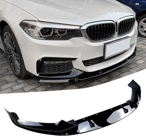 ZDDYUU Auto Frontspoiler für BMW 5er G30 M Sport 2018 2019 2020, Frontstoßstange Lip Splitter Karosserie Schaufeln Schutz Frontstoßstangen Lippenkörper Autoteile,normal-Glossy Black