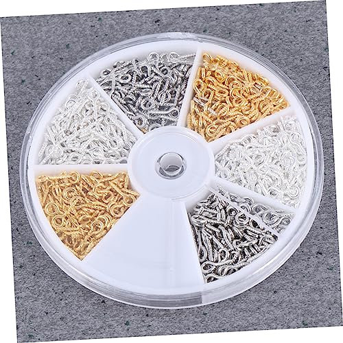 HAWILLOSCH Juego De 900 Tornillos De Ojo De Oveja Multicolor, Gancho Autorroscante De Hierro Enchapado, Tamaño Mixto Para Bricolaje, Colgar Joyas, Manualidades y Decoración Doméstica