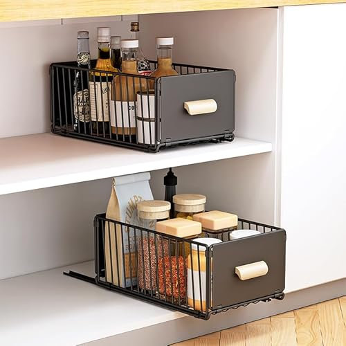 Diealles Shine Teleskopschublade, 24x40x17CM Ausziehbare Schublade Küche, No Drill Schrank Organizer für Küche Cabinet