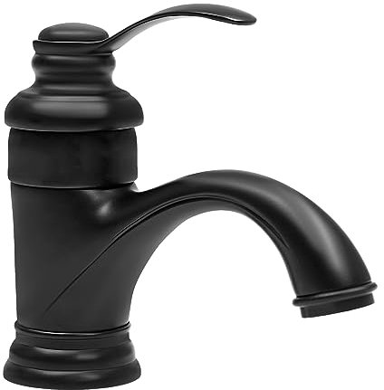 Wasserhahn Bad Schwarz, Waschtischarmatur Retro, Nostalgie Waschbecken Armatur, Messing Badarmatur mit Einhebel für Badezimmer