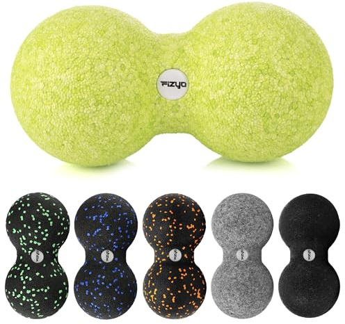 FIZYO Double Balle de Massage 16x8 cm – Peanut Ball pour Dos, Nuque, Pieds, Massage Profond, Automassage, Récupération Sportive, Trigger Points, Fascia, Crossfit, Soulagement Douleurs (Vert Citron)
