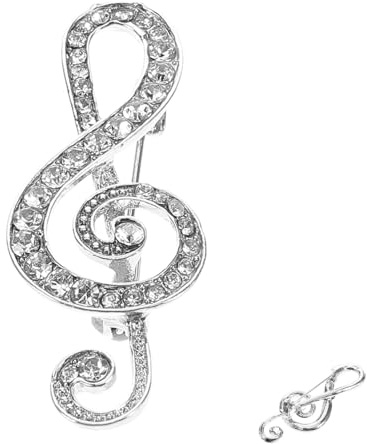 DEARMAMY Broche Note De Musique En Alliage Argenté Unisexe Broche Clé De Sol Élégante Pour Costume Et Chemise Accessoire Mode Pour Hommes Et Femmes Amateur De Musique