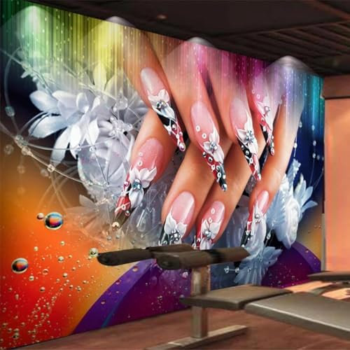 MIXUEXUNLU Mural Wallpaper 3D Creative Nail Salon Color Background Wall Decoration Modern Art Mural Art Poster