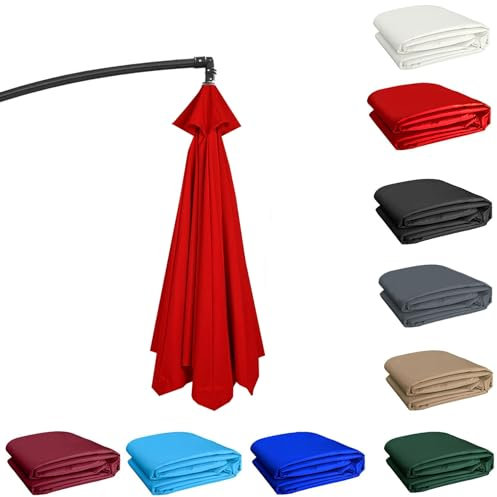 Outdoor Tischschirm Baldachin Abdeckung Sonnenschutz Ersatztuch für 2/2,7/3 Meter Gartenschirm passend für 6/8 Arme