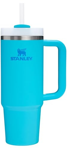 STANLEY Quencher H2.0 - Vaso con asa y popote, tapa Flowstate de 3 posiciones, compatible con soporte para taza de viaje, acero inoxidable aislado, sin BPA, 0,9 litros, color salpicadura