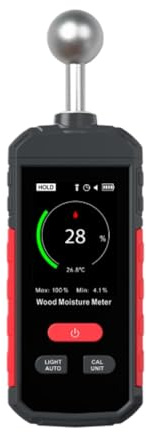 Aymzbd Medidor de Humedad de Madera con Sonda Esférica para Paneles de Yeso, Madera Y Paredes de Ladrillo.
