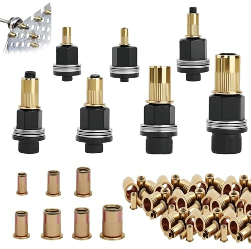 HA BIN 7 Pezzi Rivettatrice per Inserti Filettati, Inserto Filettato Rivettatrice Manuale di Teste Set, per la Lavorazione di Automobili, Conduttori, Mobili e Decorazioni