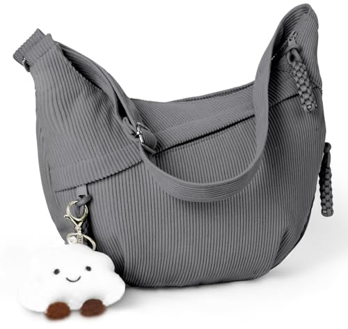 Aucuu Crossbody Bag Damen Umhängetasche, Halbmond Crossbody Bag, Tasche Casual Schultertasche, Hobo Halfmoon Bag mit Verstellbarer Schultergurt, Bauchtasche Damen für Arbeit Reisen Alltag