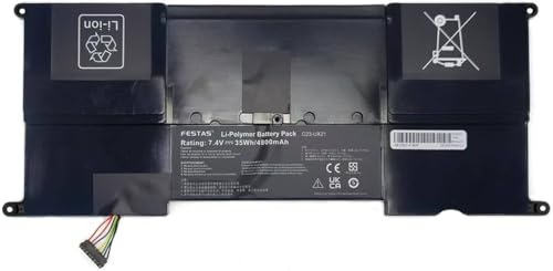 FESTAS C23-UX21 Batterie Compatible avec ASUS ZenBook UX21 UX21A UX21E | Ultrabook UX21 UX21A UX21E Series Ordinateur PC Portable（7.4V 4800mAh）