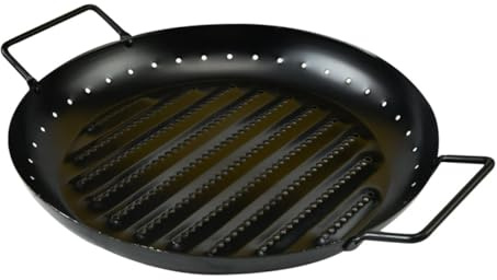 ZUNOXAZ Placa para Barbacoa Antiadherente Redonda de Acero Inoxidable Práctica y Portátil para Asar y Hornear para Cocinar Barbacoas y Parrillas Domésticas