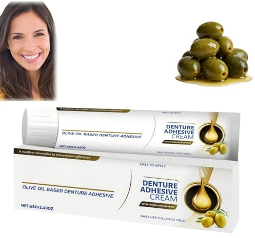 Crema adesiva per protesi termoplastica, gel adesivo per protesi termoplastica a base di olio d'oliva, adesivi per protesi, colla dentale per denti migliora la vestibilità, crema Den/ture Adhe/sive