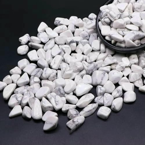 Natursteine, Kies, Kristalle, Splitter, klarer Quarz, Erz, Mineralien, Reiki-Heilung, Trommelstein, Dekoration für Heimaquarien, Weißer Howlith, 50 g