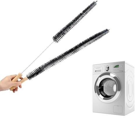 Radiator Cleaner Brush,2 Pcs Long Thin Radiator Brush with Wooden Handle Dryer Vent Cleaner Kit Radiator Brushes Easy Cleaning for Washing Machines,Refrigerator Coils,Home,Office