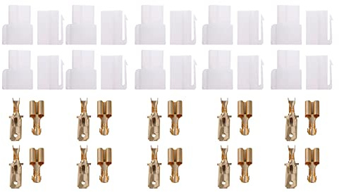 ZoraYorce Set di 10 connettori universali a 2 poli DC/femmina, spina in plastica metallo