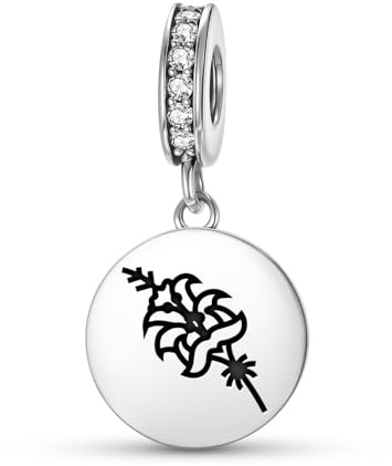 Persische Lilie, spirituelles Totem-Symbol, baumelnder Charm, 925er Sterlingsilber, kompatibel mit Pandora-Charm-Armbändern