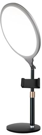 Anneau lumineux de bureau – LED à intensité variable plein écran avec support de téléphone, support d'éclairage annulaire pour selfie, accessoire de luminosité réglable | Cadeau pratique pour réunion,