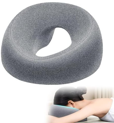 RNPKZ Massage-Gesichtswiegenkissen, Massagekissen Kopf Loch, U-Förmiges Massage Gesichtskissen, Ergonomisches Gesichtskissen, Gesichtswiegenkissen aus memorys-Schaum für Spa Salon (Hellgrau)