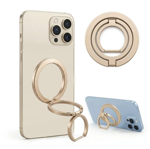 Magnetic Phone Ring Holder 360 Rotating Adjustable Finger Grip | Expanding Loop Two-Sided Kickstand for iPhone 17 16 15 14 13 12 Pro Max Plus Samsung S25 S24 S23 S22 A16 Accessories