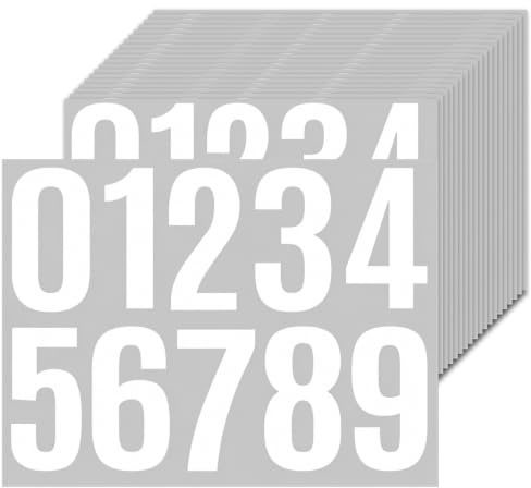 Pegatinas Números Adhesivos 10 cm Blancos — Vinilo Resistente Agua e Intemperie, Autoadhesivos para Buzón Casa Puerta Garaje, Números Adhesivos Grandes Exterior Interior Aviso Número