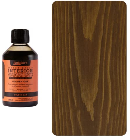 Littlefair's Wood Stain Water-Based - (Golden Oak) – Non-Toxic, Eco-Friendly & Quick Drying - Easy-to-Apply, Concentrated Formula for All Wood Types – 250ml