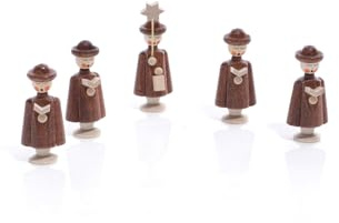 Rudolphs Schatzkiste Tischdeko Kurrendefiguren 5 Figuren Natur Höhe ca 5 cm NEU Kurrende Kirche Weihnachten singen Sänger Sternträger Seiffen Erzgebirge Gotteshaus