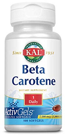 KAL Beta Carotene 25,000 IU Tablets, 100 Count