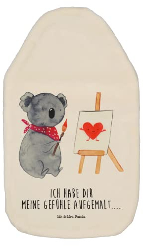 Mr. & Mrs. Panda Wärmflasche Koala Künstler - Geschenk, Kinderwärmflasche, zeichnen, Wärmflaschenbezug, Gefühle, Liebensbeweis, Wärmekissen, Kleine