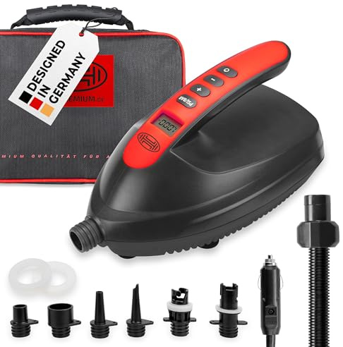 HEYNER® SUP Pumpe elektrisch 16 PSI Premium Freizeit & Outdoor Luft-Kompressor 12V KFZ