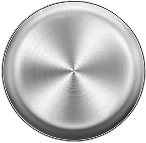 Plat à pizza en acier inoxydable, plaque de cuisson à pizza ronde Plateau de four à pizza en acier inoxydable, plateau de rangement multifonctionnel rond en métal Plateau de cuisson à pizza 34 cm
