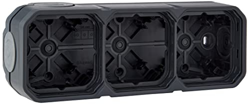 Legrand - Wasserdichtes Gehäuse Plexo 3-fach für horizontale oder vertikale Montage mit 5 weichen Endkappen in Anthrazit