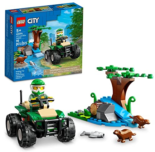 LEGO City ATV and Otter Habitat, 60394 Off-Roader Quad Bike Toy Car for Kids Age 5 Plus, Animal Playset with Wildlife Figures, Learning to Build Nature Set