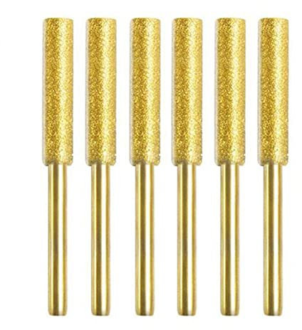 YZH 6pcs Chainsaw Sharpener Burr Diamond Grinder Head Electric Chain Saw Grinding Chain Machine Drill Bits Sharpener Abrasive Tool