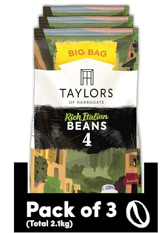 Taylors of Harrogate Rich Italian Coffee Beans 700 g (3-Pack) | 3 Packs of 700 g, Roast 4, Rich & Chocolatey Speciality Blend, 100% Arabica Coffee Beans