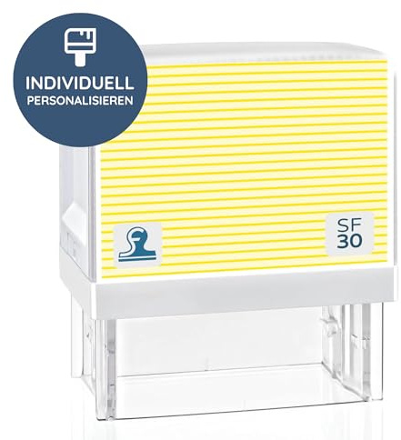 STEMPEL-FABRIK Tampon personnalisé SF30 47 x 18 mm (5 lignes) Tampon d'adresse, Tampon d'entreprise (jaune)