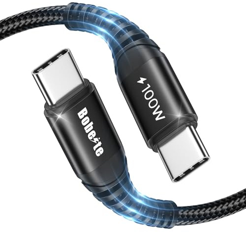 Bobeite 100W Cable USB C vers USB C 3M, PD3.0 Câble USBC Chargeur Type C Charge Rapide pour iPhone 17 16 15 Plus Pro Max,Samsung Galaxy S25 S24 Ultra,Pixel 9 Pro,MacBook iPad Air,Switch,Steam Deck