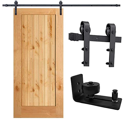 Fiqops Kit de Ferrures pour Porte Coulissante - 363 cm, Système Double Porte, Capacité de Charge 200 kg