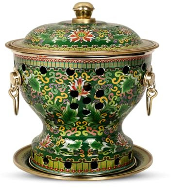 OYWEHECE Hot Pot Single Cloisonne Copper Hot Pot, Alter Peking Alkohol Kleiner heißer Topf Haushalt altmodischer Shabu handgefertigter Kupfertopf Nicht-Stick,W