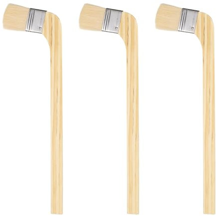 sourcing map Paint Brush 3Pcs 1.5 Brush Width Soft Wool Variety Angled Bend Brushes Radiator Paint Brush for Painting Furniture Walls Treatment, White