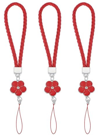 PATIKIL Phone Lanyard Wrist Straps, Creative Braided Flower Phone Charm Straps Wrist Lanyard for Case Camera Keychain Hand String