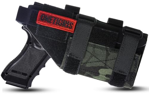 OneTigris Pistolenholster für Rechtshänder – Verstellbares 1000D Nylon MOLLE Bein- & Gürtelholster – Kompatibel mit gängigen Full-Size & Compact Pistolen – Für Airsoft, Paintball & Taktisches Training