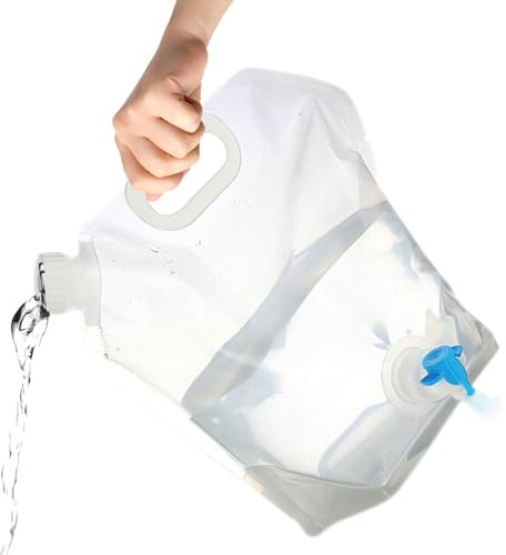 2X Flexibler Wasserkanister Tragbar Trinkwasser Wassersack 5L/10L, Faltbarer Wasserbehälter Mit Dichtem Deckel Und Hahn, Faltkanister Wasserbeutel Für Outdoor Camping Grill Wandern Picknick
