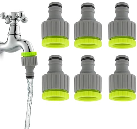 Tuwonwa 6 PCS Adaptateurs De Tuyau D'arrosage,2-en-1 Raccord de Robinet, Raccord Robinet, Raccord Arrosage, Raccord Robinet Tuyau Arrosage, Nez De Robinet, Embout Robinet Tuyau D'arrosage