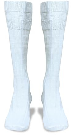 YAS Designer Calzini per gli uomini di lana tradizionali scozzesi calzini caldi kilt comodo tubo casual matrimonio sport scaldamuscoli, bianco, XL