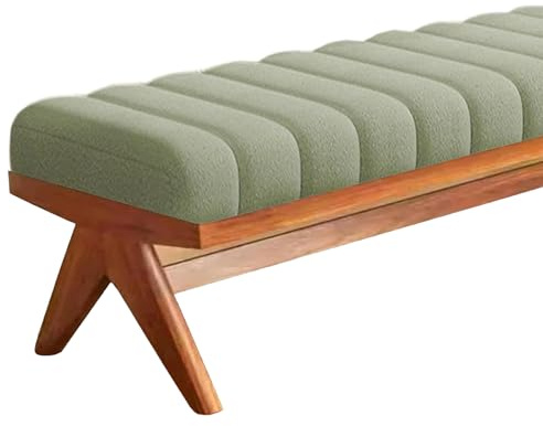 Generico Cuscino per Panca da Interno,Cuscino per Panca Rettangolare a 2/3 Posti,Cuscino in Velluto per Finestra a Bovindo,AntiGraffio con Cerniera E Fondo Antiscivolo,per Patio,Verde,35x110CM