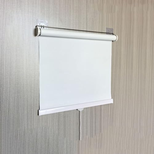 ZHUOZ1T Estor Enrollable Tipo Resorte,Cortinas Opacas Térmicas,Persiana Enrollable Telescópica,Pantalla de Privacidad,No Requiere Taladrar,para Oficina/Hogar (85cm x 200cm,White)