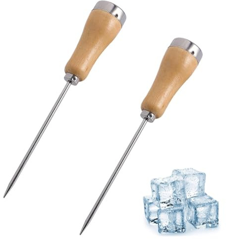 2 Pcs Ice Pick Tool, Ice Crusher and Ice Shaver for Cocktail Preparation and Outdoor Activities, Ice Poles with Protective Sheath for Bar and Kitchen Use