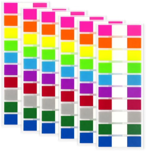 Seitenmarker Selbstklebend, 1000 Stück Sticky Notes Haftnotizen Klebezettel | Klebezettel Klein, 10 Farben Haftstreifen für Page Marker, Index Annotating Tabs